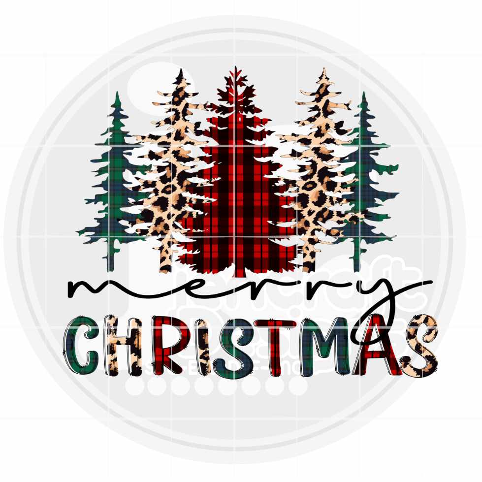 Merry Christmas Png | Leopard print Christmas Tree Png Sublimation File JenCraft Designs