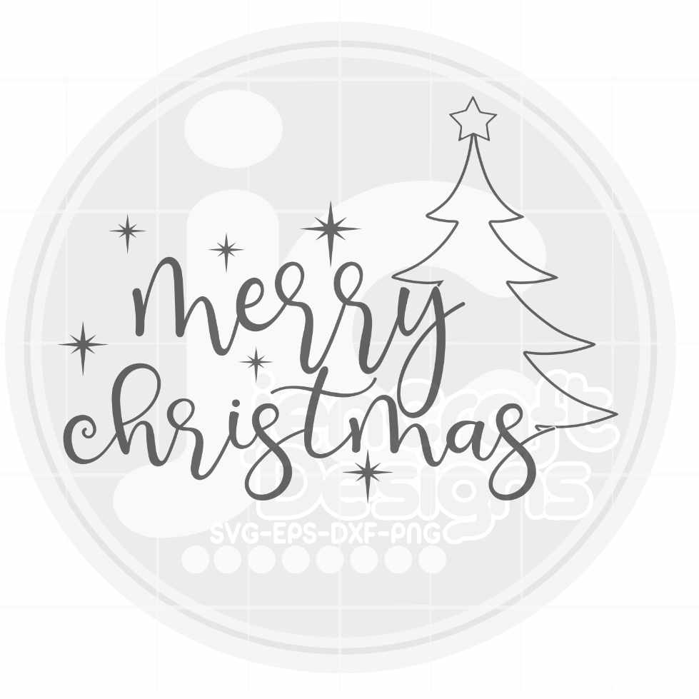 Merry Christmas SVG | Minimalist Christmas Tree SVG EPS DXF PNG JenCraft Designs