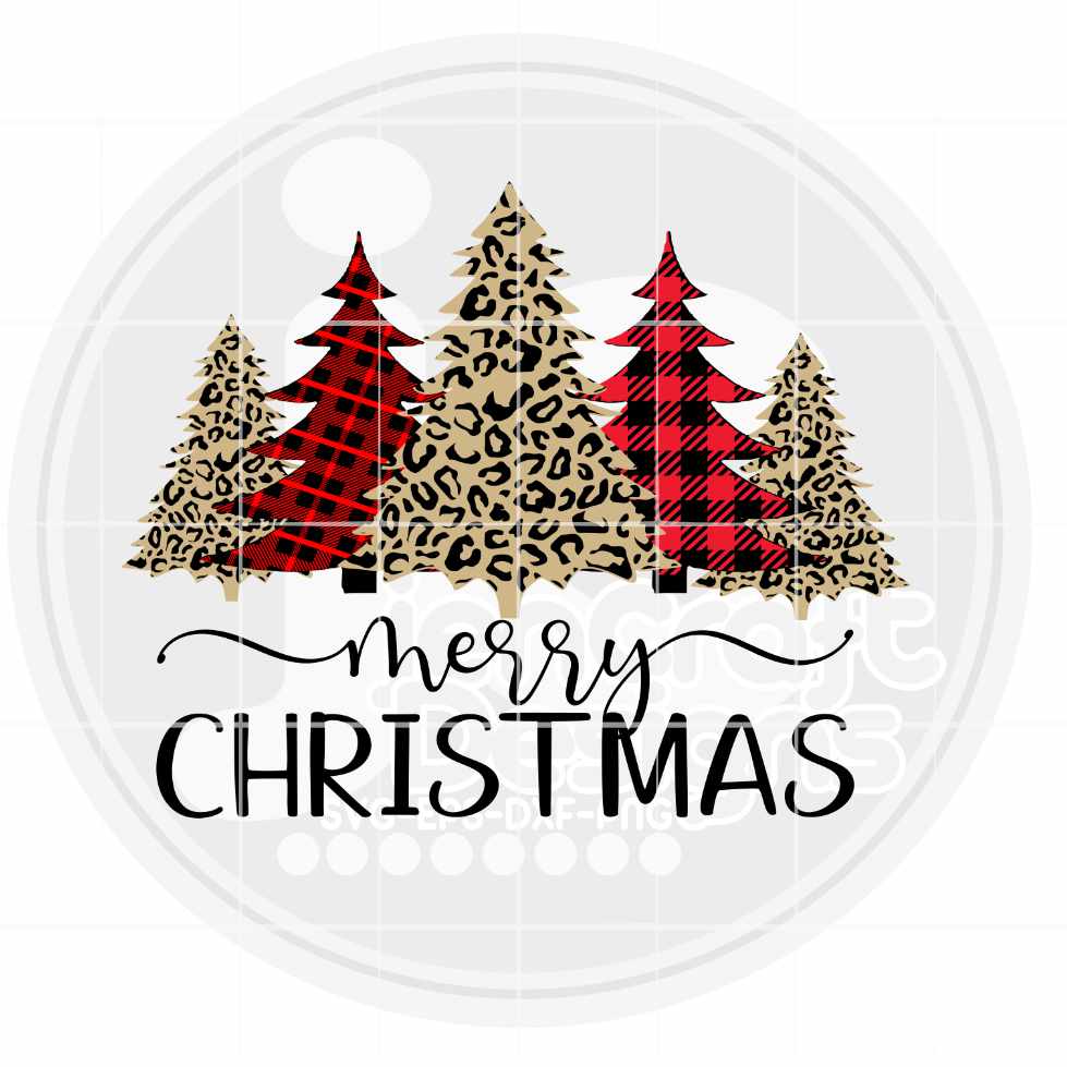 Merry Christmas svg | Leopard Christmas Tree SVG EPS DXF PNG