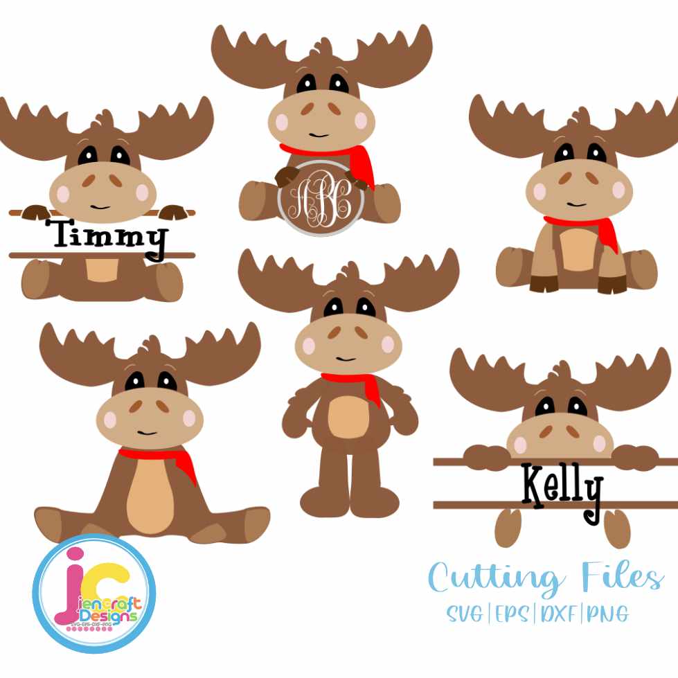 Christmas SVG | Moose Reindeer Bundle SVG EPS DXF PNG Bundle JenCraft Designs