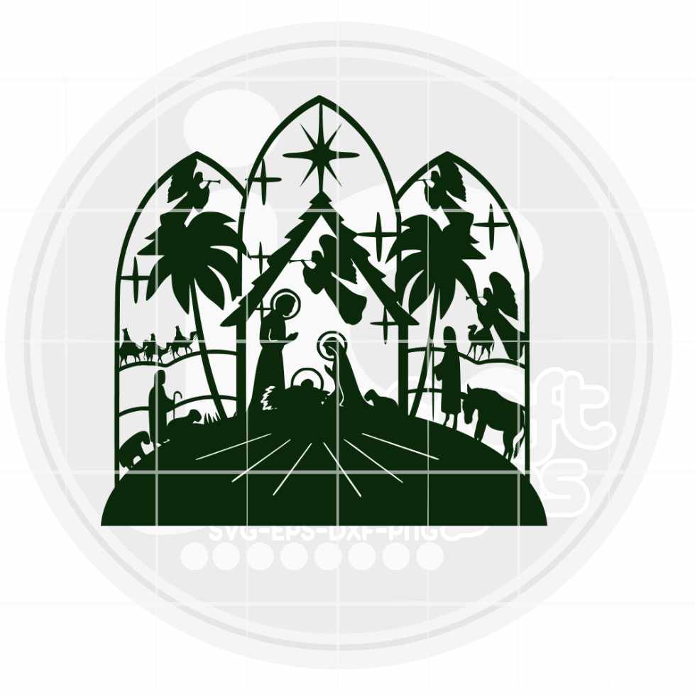 Glass Block Svg | Nativity Scene SVG EPS DXF PNG JenCraft Designs