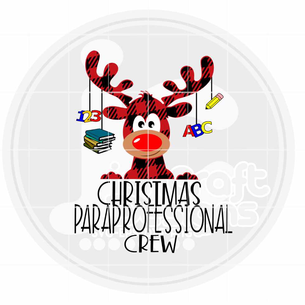 Christmas Paraprofessional Crew Svg | Reindeer SVG EPS DXF PNG JenCraft Designs