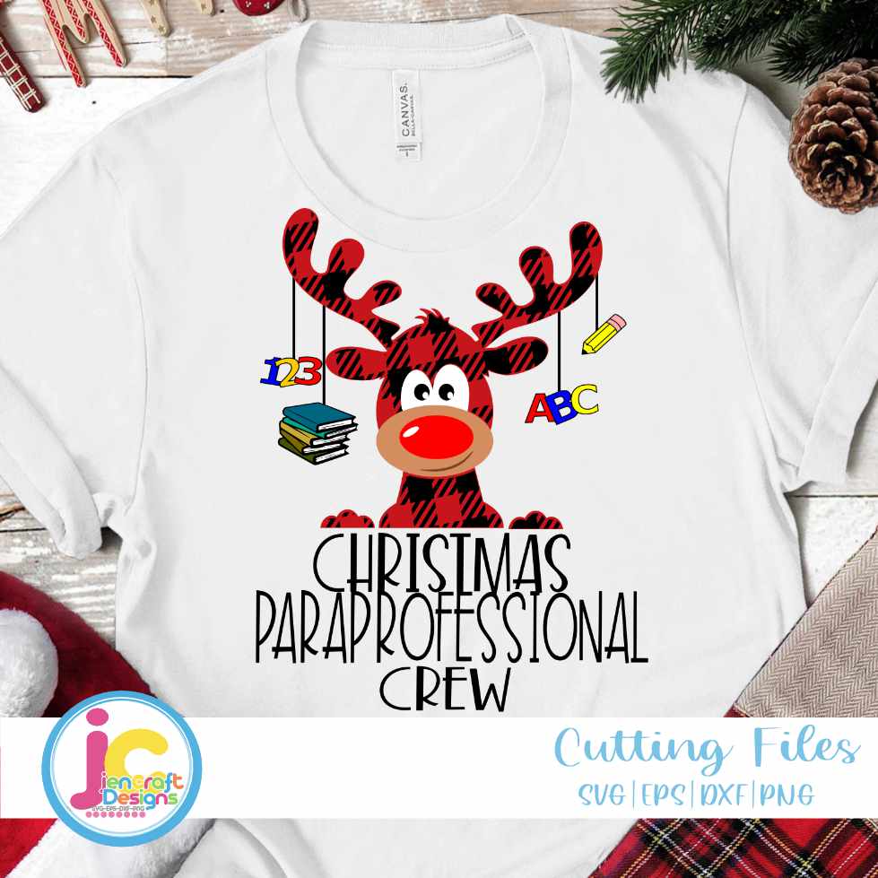Christmas Paraprofessional Crew Svg | Reindeer SVG EPS DXF PNG JenCraft Designs