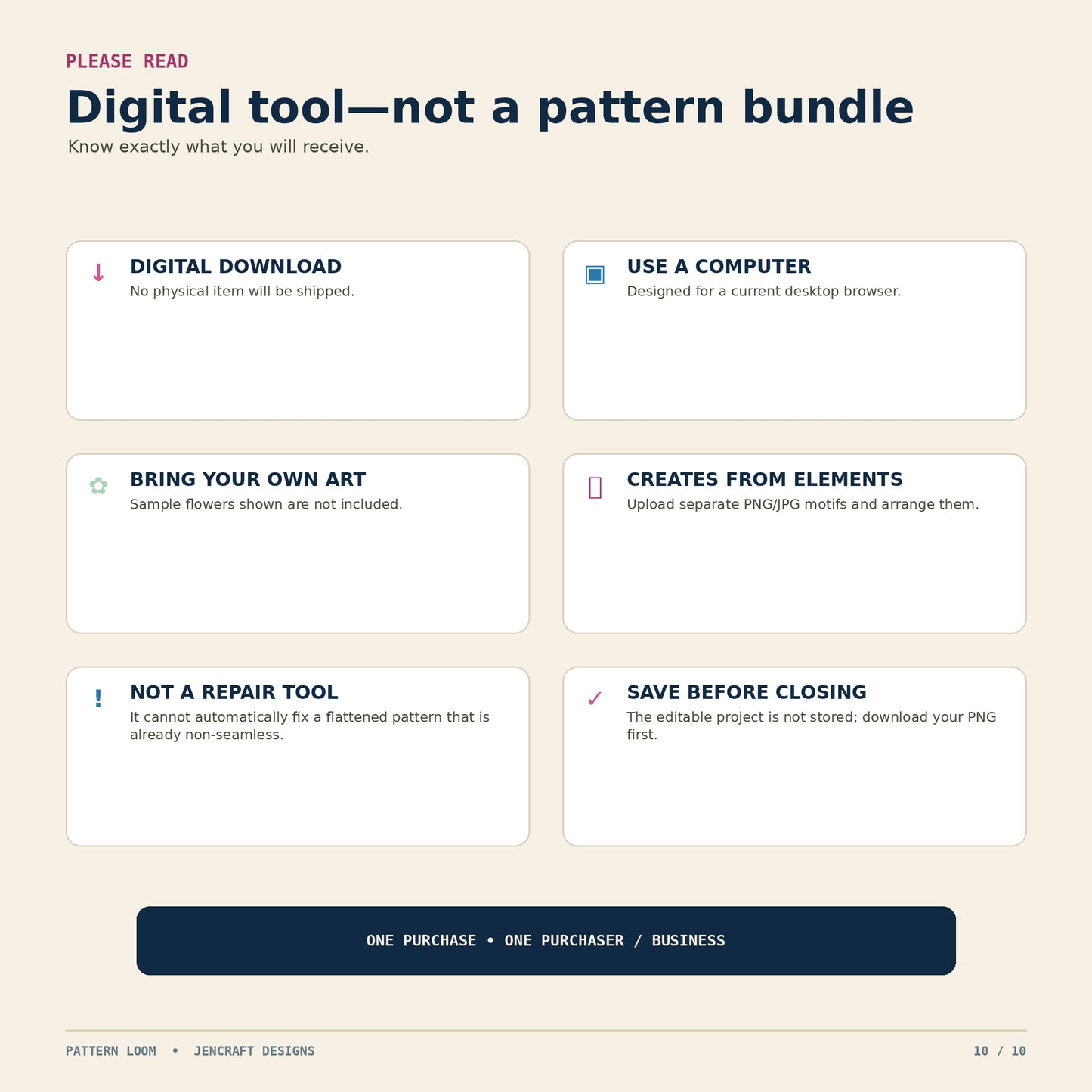 Pattern Loom – Seamless Pattern Maker App for PNG & JPG