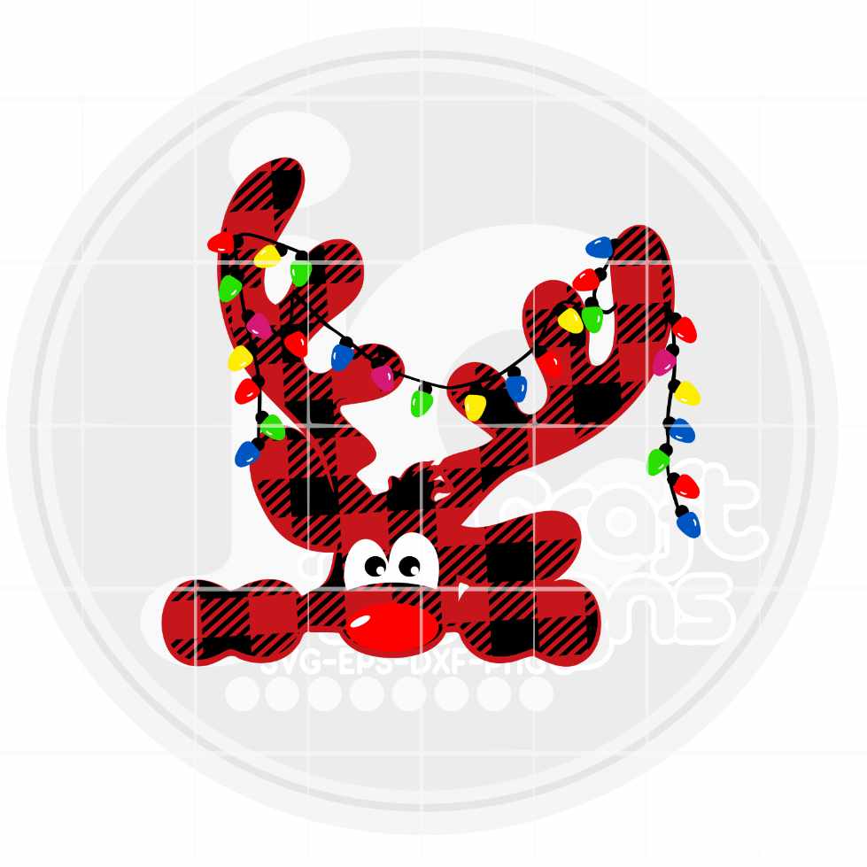 Christmas Svg | Peeking Reindeer SVG EPS DXF PNG JenCraft Designs