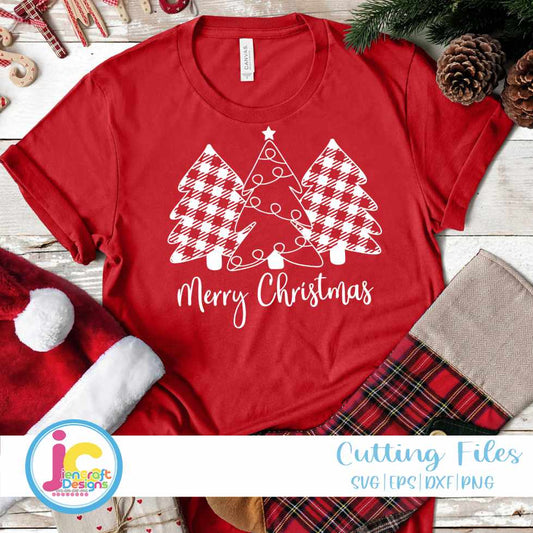 Merry Christmas Svg | Plaid Christmas Tree SVG EPS DXF PNG JenCraft Designs