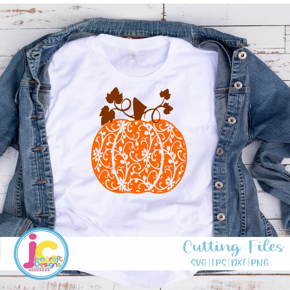 Fall svg | Floral Pumpkin SVG EPS DXF PNG JenCraft Designs