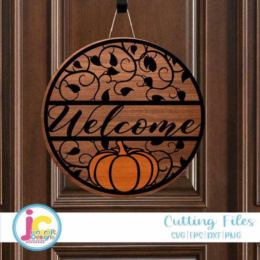 Fall Porch Sign Svg | Pumpkin Welcome Sign SVG DXF PNG EPS