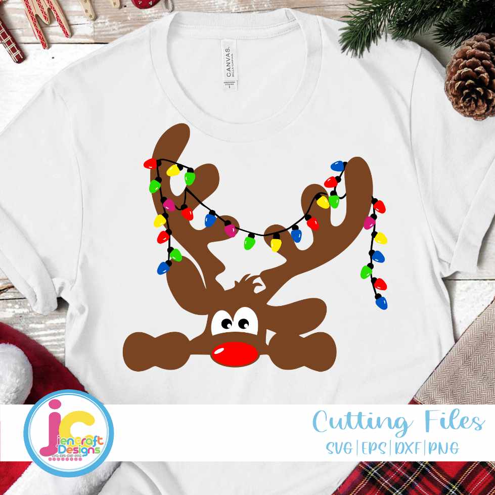 Christmas svg | Peeking Reindeer SVG EPS DXF PNG JenCraft Designs