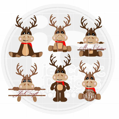 Christmas SVG | Reindeer SVG EPS DXF PNG Bundle JenCraft Designs