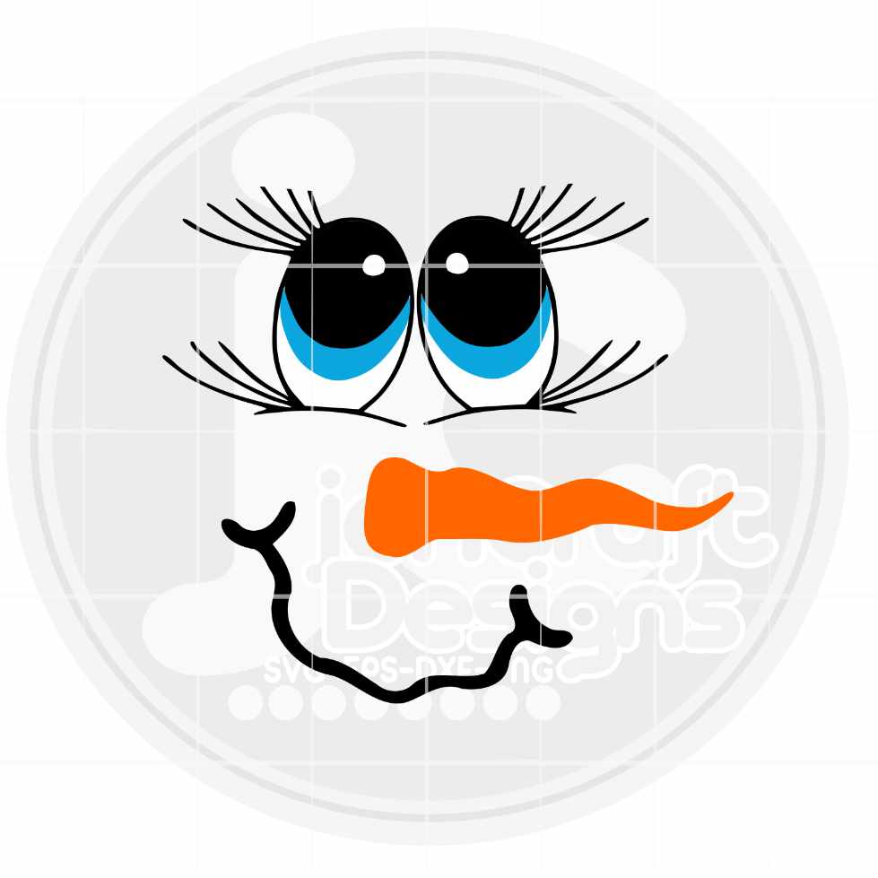Christmas Svg | Snowman Face Girl SVG DXF PNG EPS JenCraft Designs