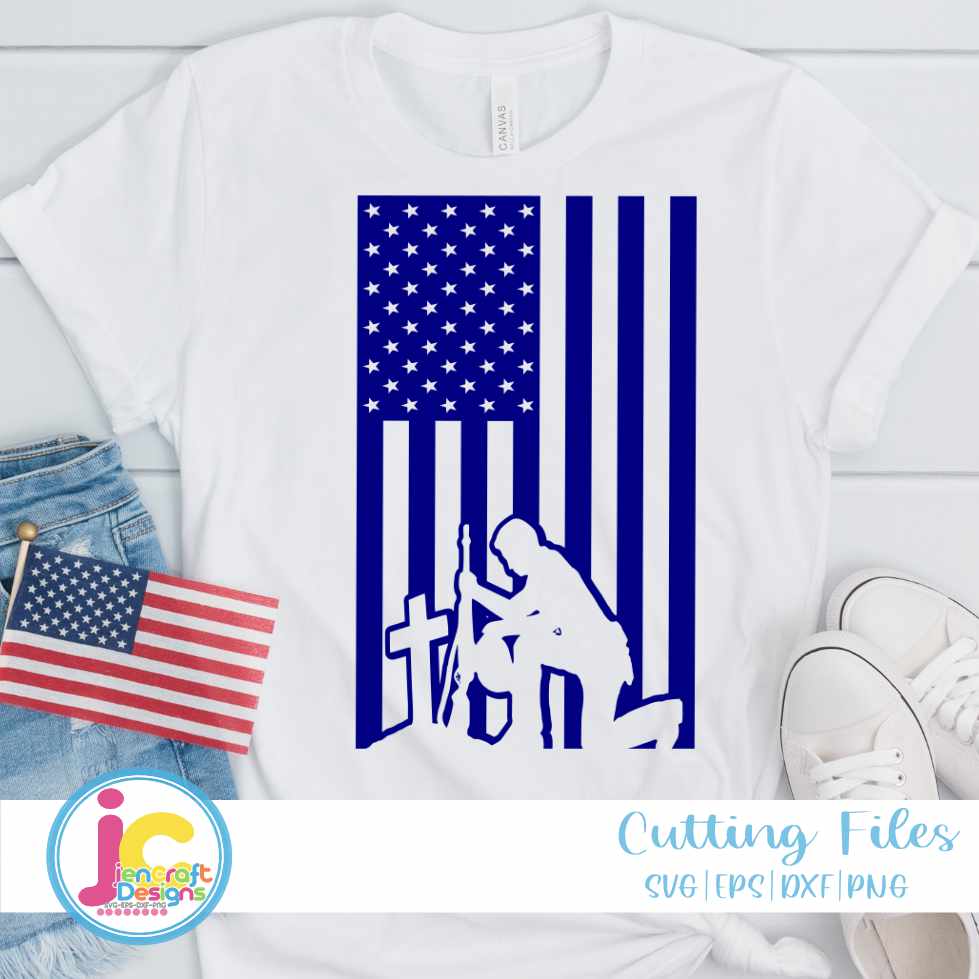 July 4th svg | US Soldier American Flag SVG EPS DXF PNG JenCraft Designs