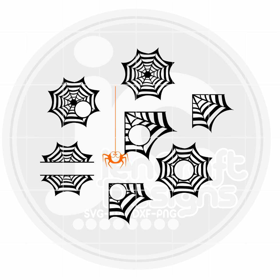 Spider Web Monogram Frame Svg