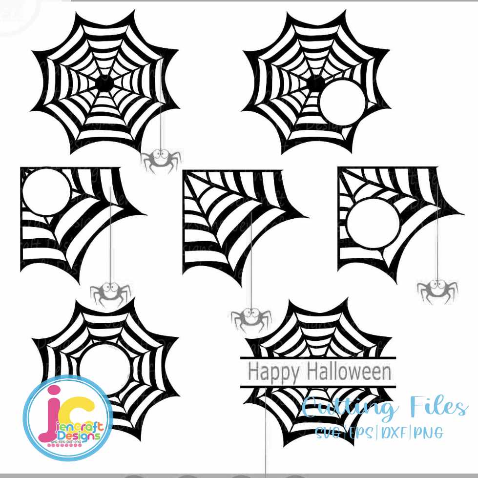 Halloween Svg | Spider Web Monogram Frame SVG EPS DXF PNG JenCraft Designs