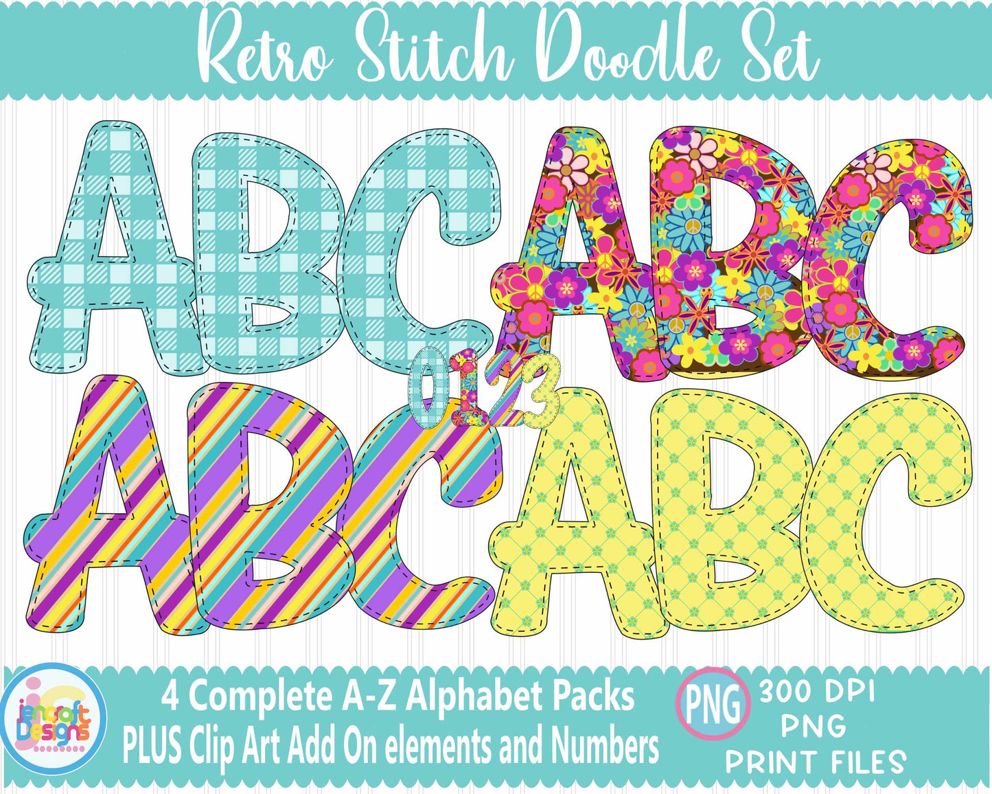 Retro Alphabet Png | Retro Groovy Letters Png Sublimation File