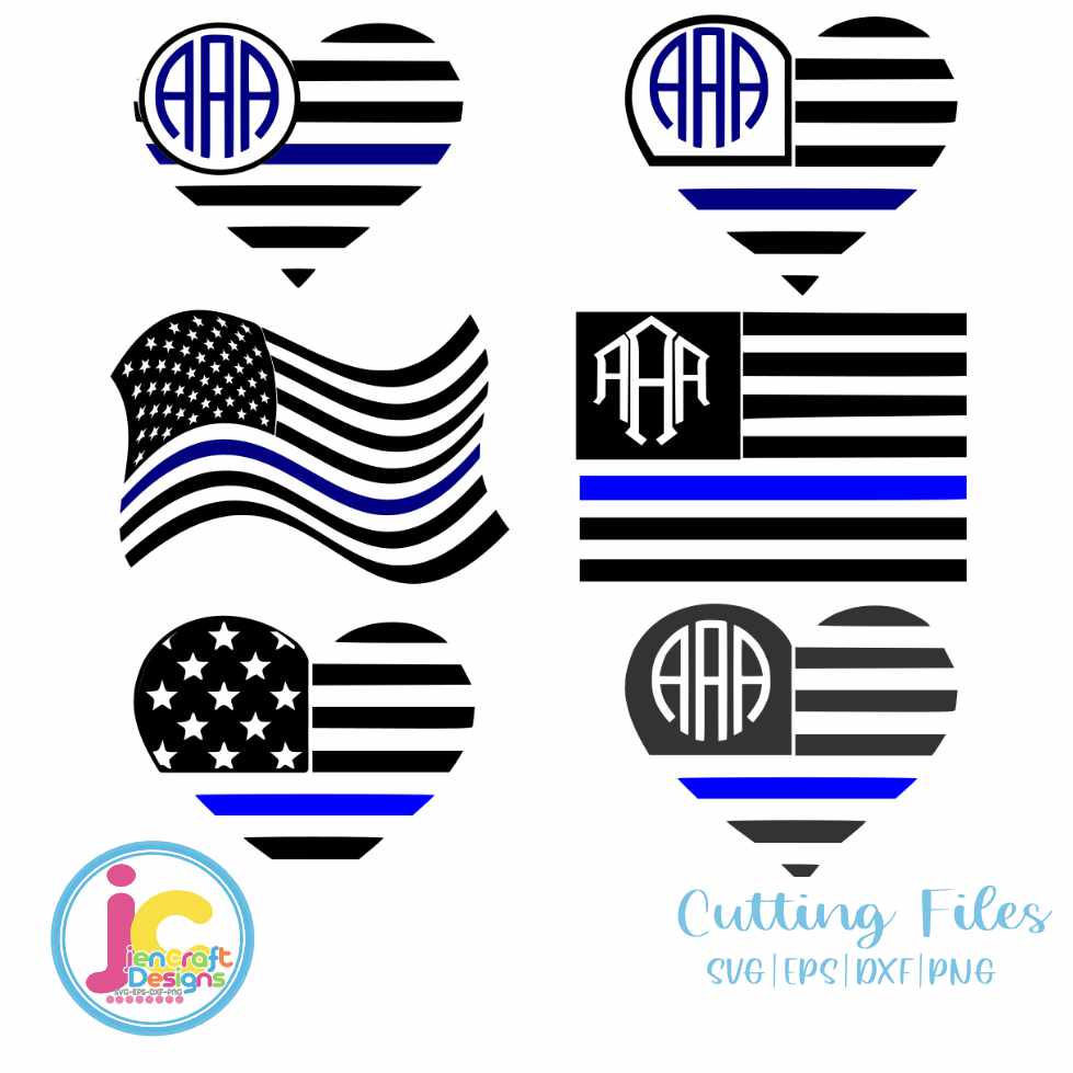 Police svg | All Lives Matter Monogram Frames SVG EPS DXF PNG Bundle JenCraft Designs
