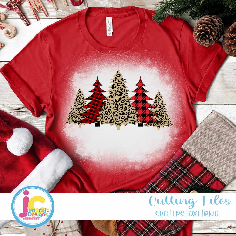 Christmas Svg | Leopard Christmas Trees SVG EPS DXF PNG JenCraft Designs