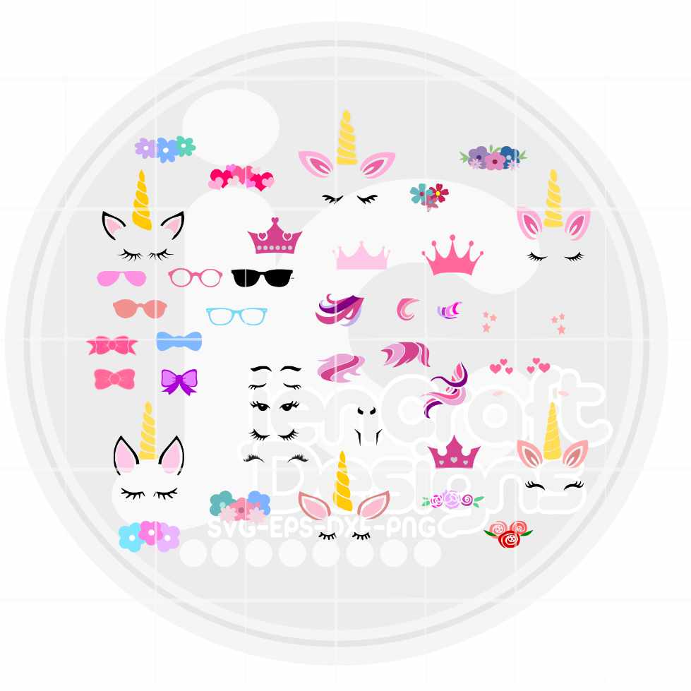 Unicorn Kit Svg | DIY Unincorn SVG EPS DXF PNG Bundle JenCraft Designs