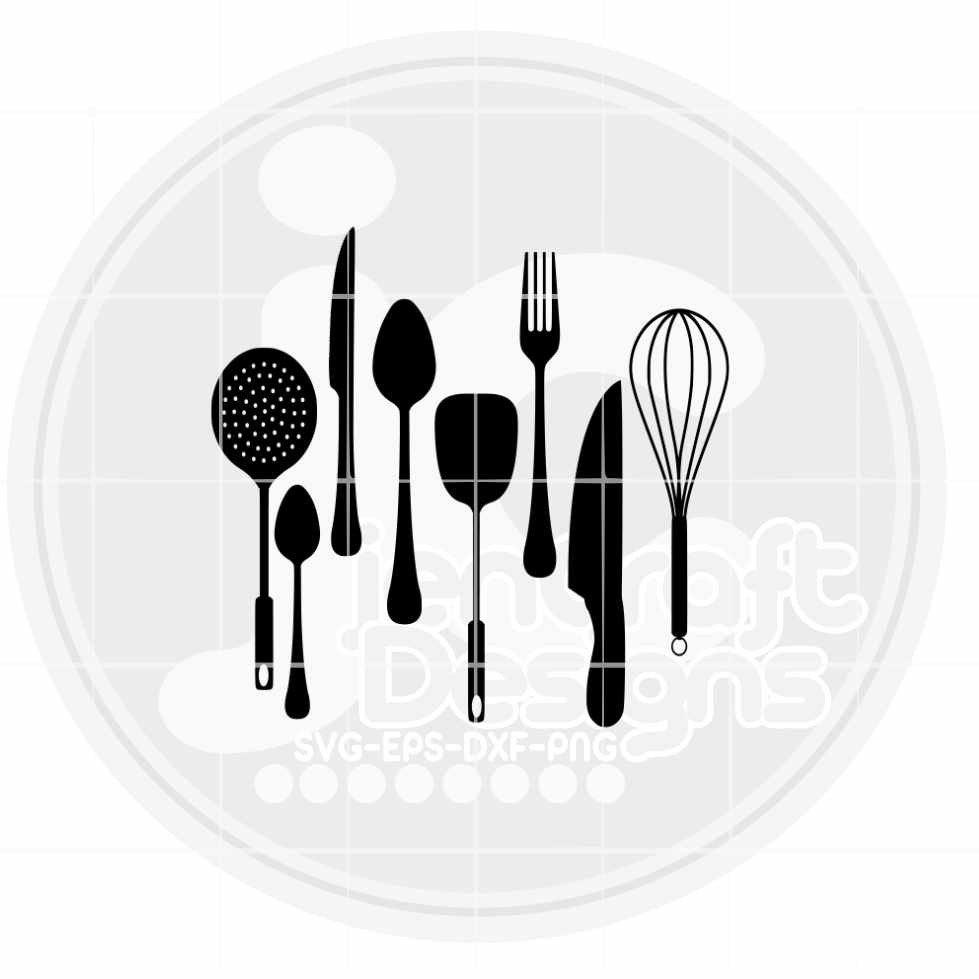 Kitchen SVG | Food Utensils Silhouette SVG EPS DXF PNG