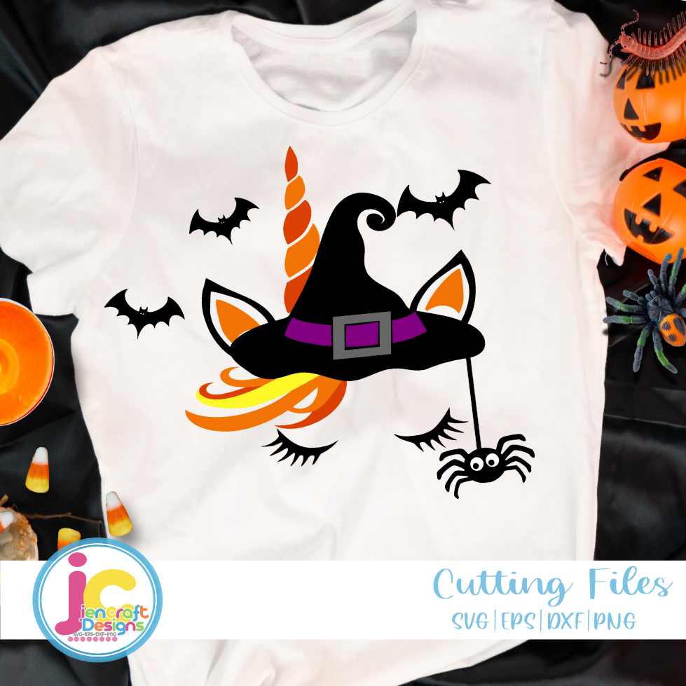 Halloween Svg | Unicorn Witch Face SVG EPS DXF PNG JenCraft Designs
