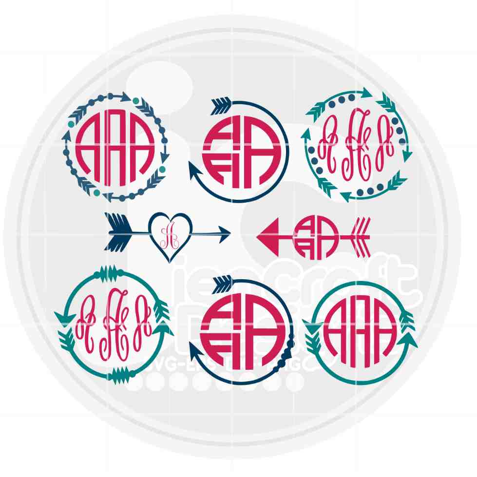 Tribal svg | Arrow Monogram Frame Svg EPS DXF PNG Bundle JenCraft Designs