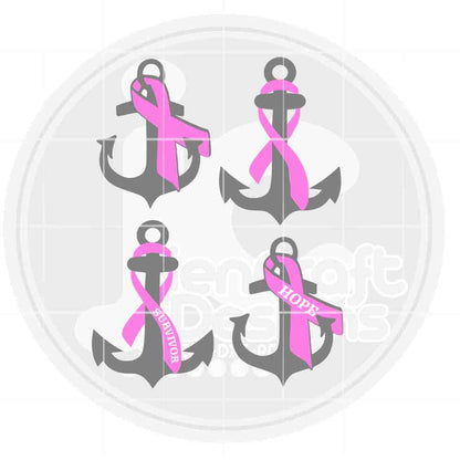 Cancer Awareness svg | Anchor SVG EPS DXF PNG Bundle JenCraft Designs