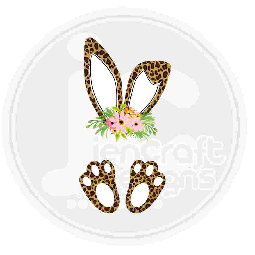 Easter Png | Cheetah print Bunny Ears Png Sublimation File JenCraft Designs