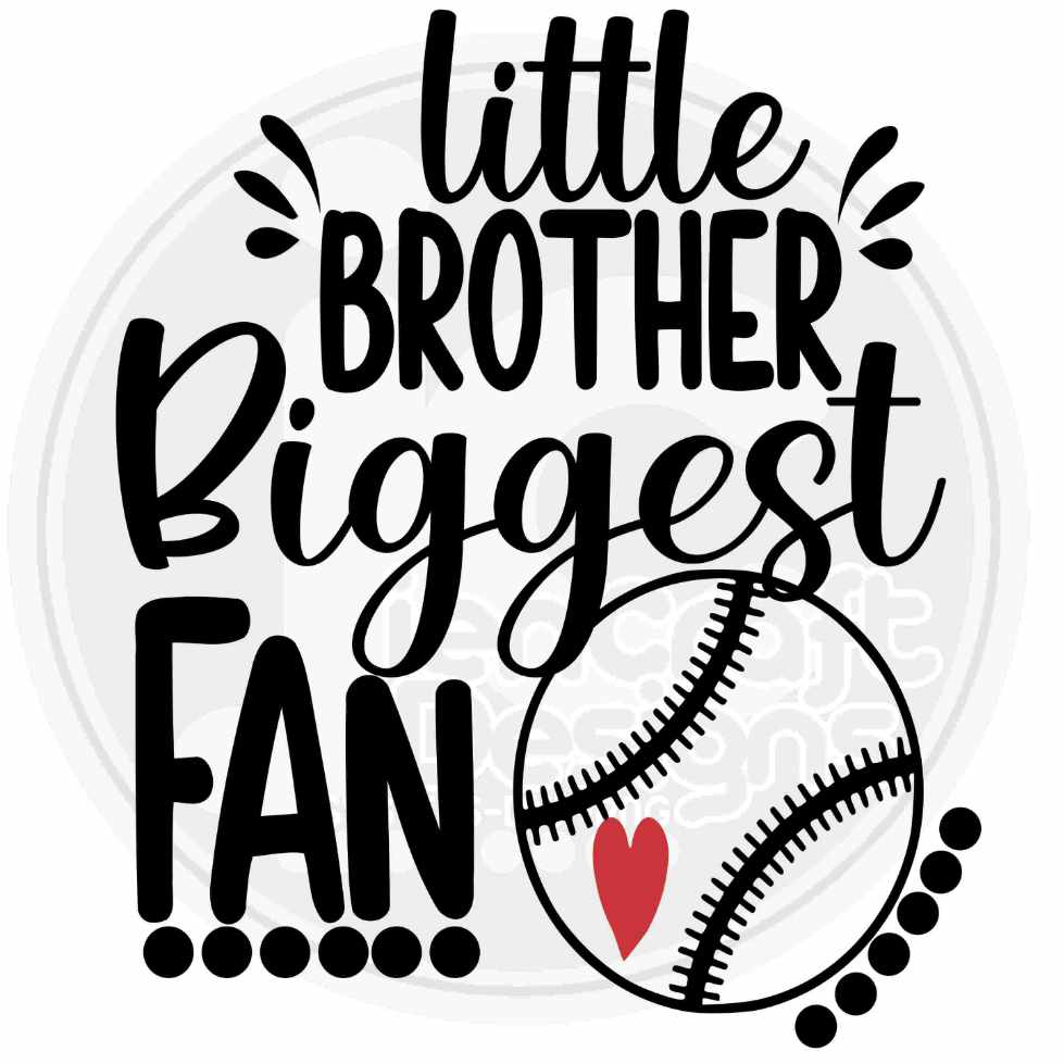 Baseball SVG Little Brother Svg, Biggest Fan printable Sublimation shirt design Softball T ball Sport Team Sibling cut file brother shirt - JenCraft Designs