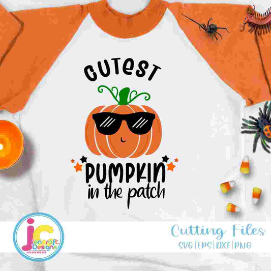 Cutest Pumpkin in the Patch svg | Boy Halloween SVG DXF PNG EPS