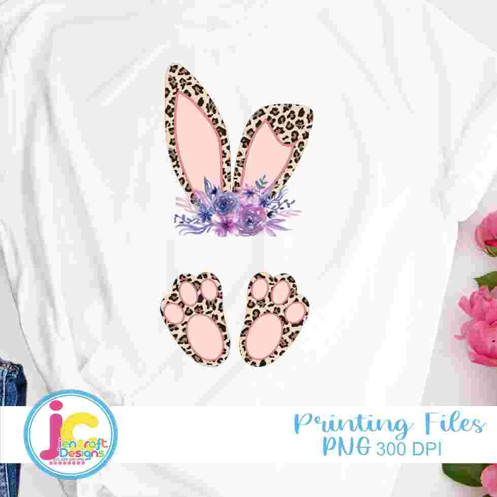 Easter Png | Cheetah Bunny Png Sublimation File JenCraft Designs