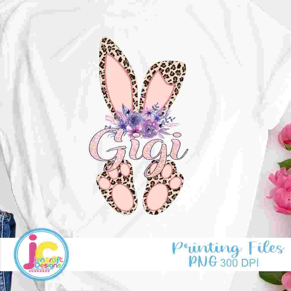 Easter Png | Gigi Cheetah Bunny Png Sublimation File JenCraft Designs