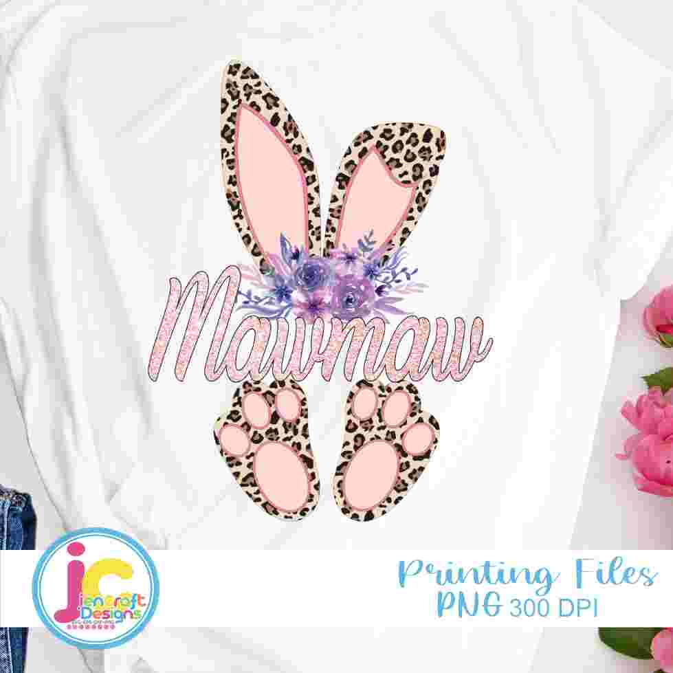 Easter Png | Mawmaw Cheetah Bunny Png Sublimation File JenCraft Designs
