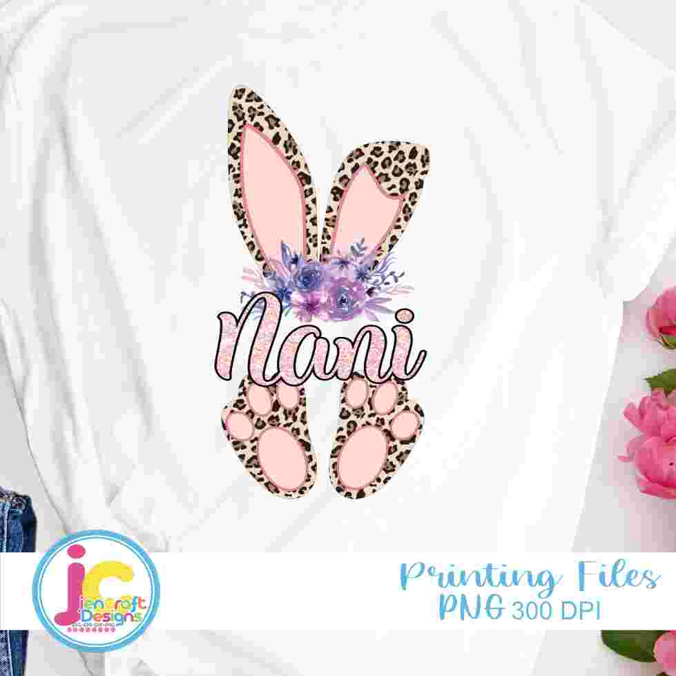 Easter Png | Nani Cheetah Bunny Png Sublimation File JenCraft Designs