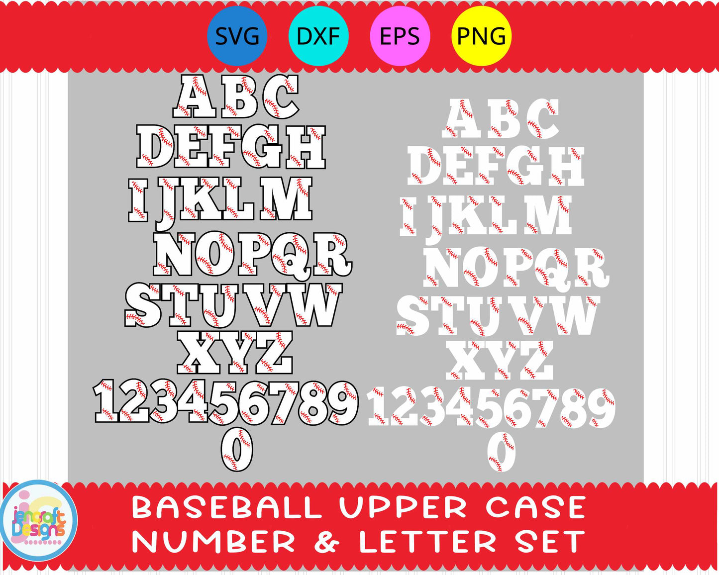 Baseball Letters Svg | Alphabet SVG EPS DXF PNG