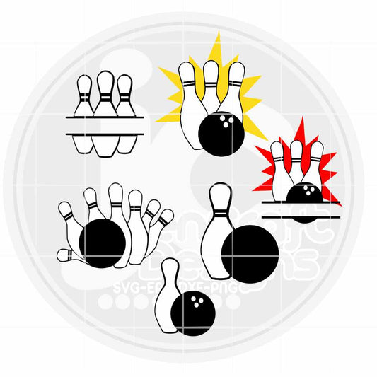 Bowling Svg | Monogram Frame SVG DXF PNG EPS Bundle JenCraft Designs
