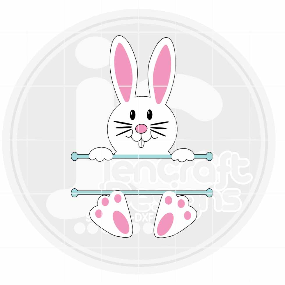 Easter Svg | Easter Split Bunny Monogram Frame SVG EPS DXF PNG