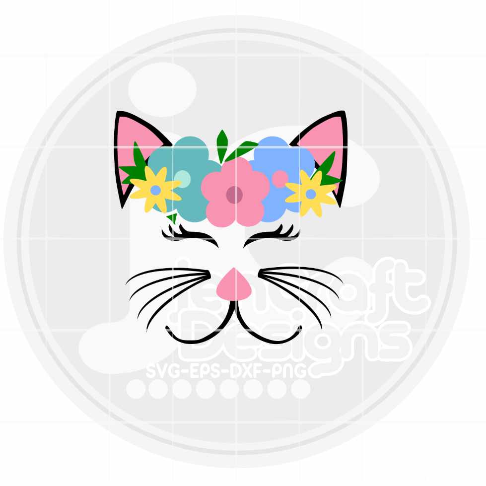 Cat Face Svg | Girl Baby Toddler SVG EPS DXF PNG