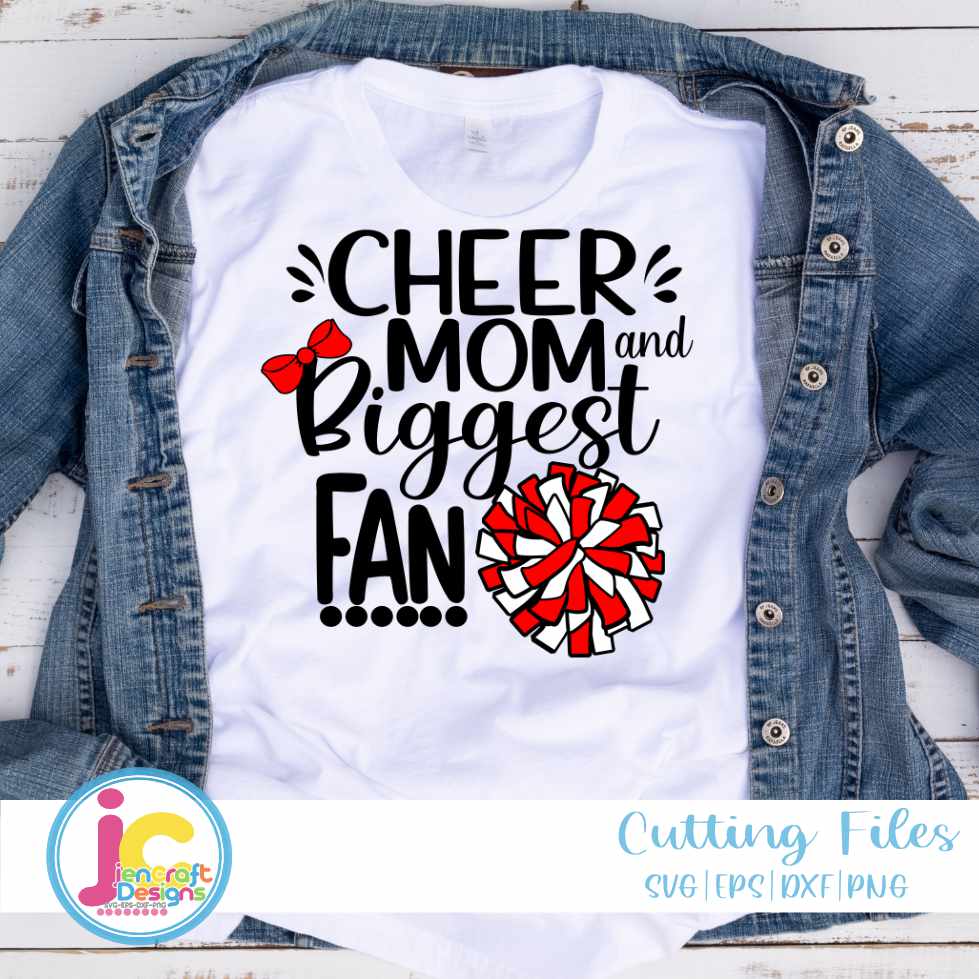 Cheer Mom Svg, Biggest Fan SVG - JenCrft Designs