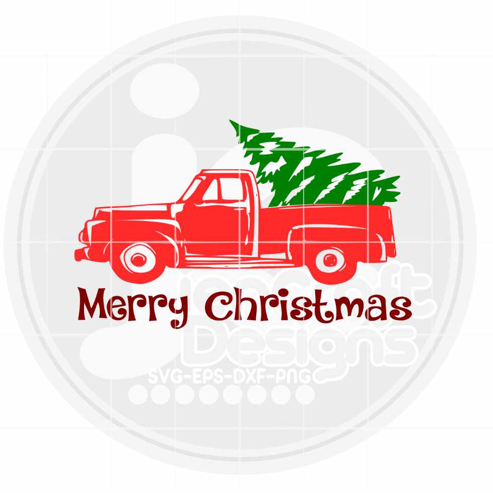 Christmas Svg | Red Christmas Truck SVG EPS DXF PNG JenCraft Designs