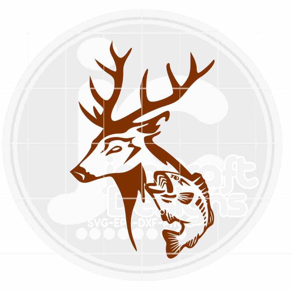 Hunting Fishing svg | Deer Fish svg