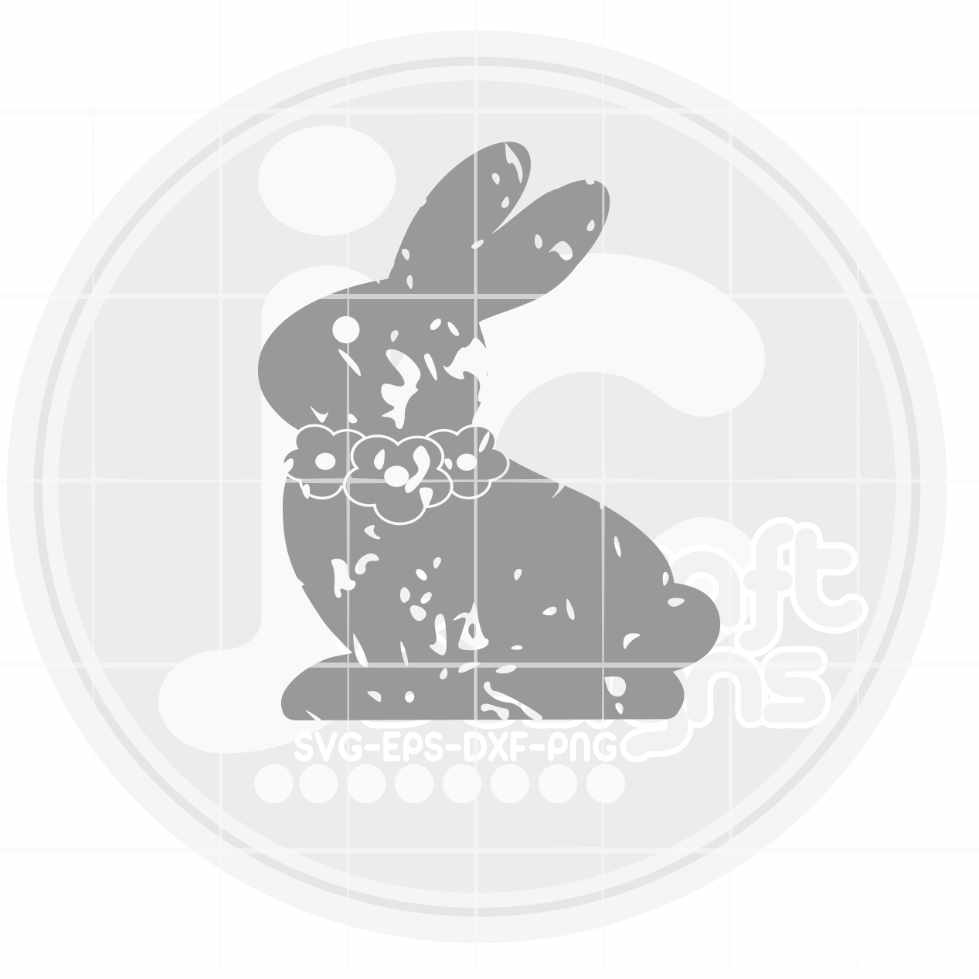 Easter Svg | Distressed Floral Bunny SVG EPS DXF PNG