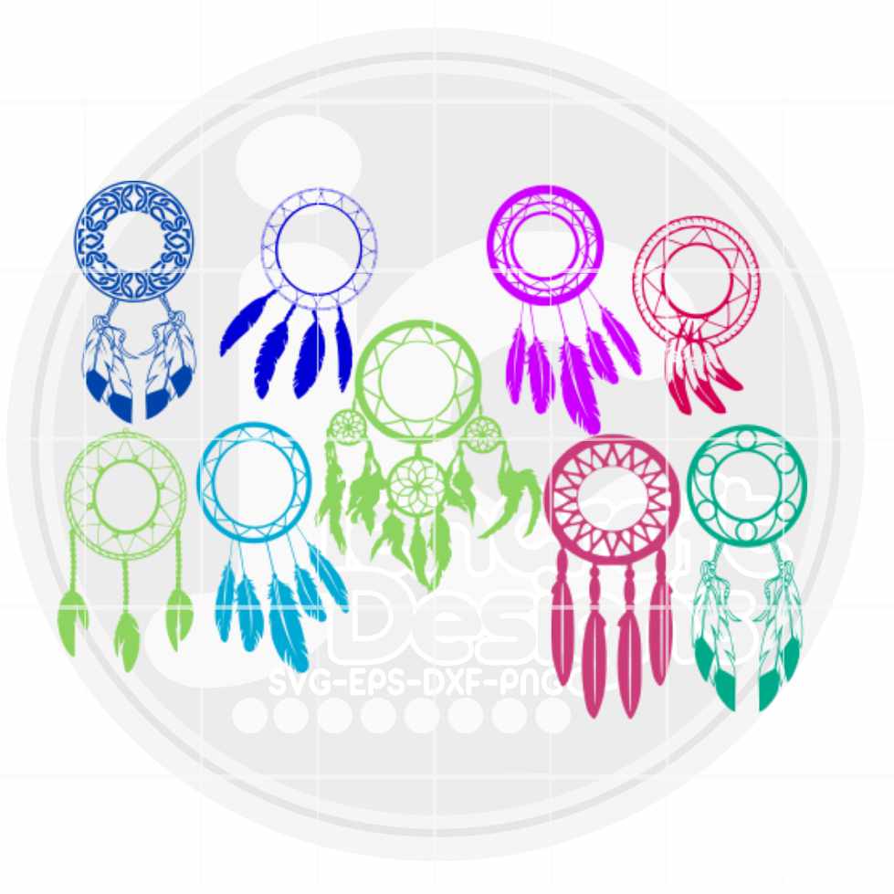 Dream Catcher Svg | Dreamcatcher Monogram Frame SVG EPS DXF PNG Bundle JenCraft Designs