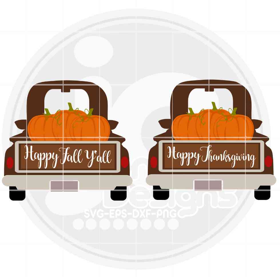 Fall Truck Svg | Pumpkin Antique Truck SVG EPS DXF PNG JenCraft Designs