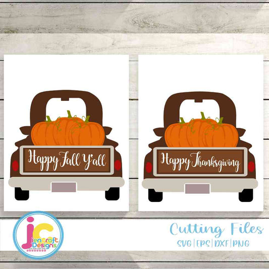 Fall Truck Svg | Pumpkin Antique Truck SVG EPS DXF PNG JenCraft Designs