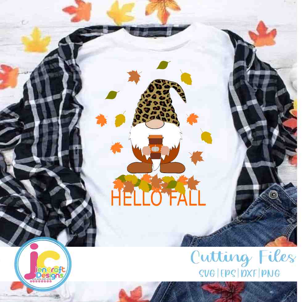 Hello fall svg | Fall Gnome SVG EPS DXF PNG JenCraft Designs