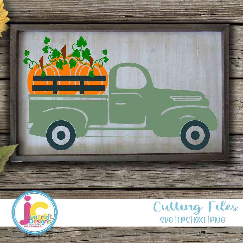 Fall Pumpkin Truck Svg | Thanksgiving Truck SVG EPS DXF PNG JenCraft Designs