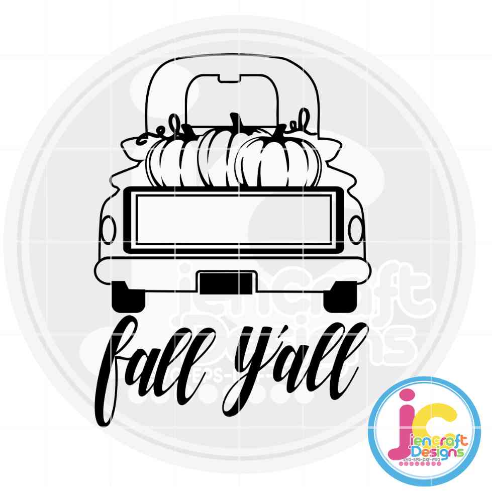 Fall Y'all svg | Fall Vintage Truck SVG EPS DXF PNG JenCraft Designs
