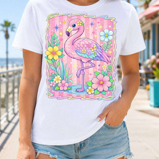 Flamingo Summer PNG | Tropical Flower Sublimation Design