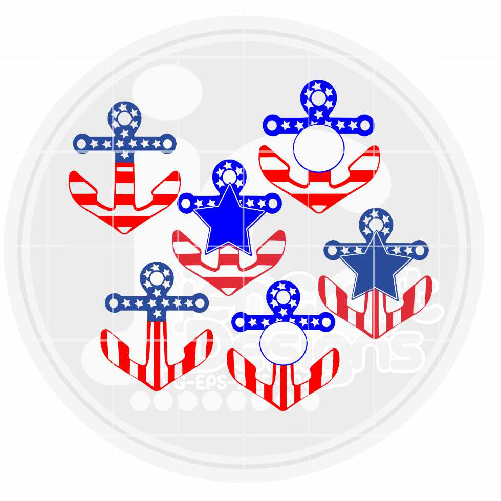 4th of July Svg | Patriotic Anchor SVG EPS DXF PNG JenCraft Designs