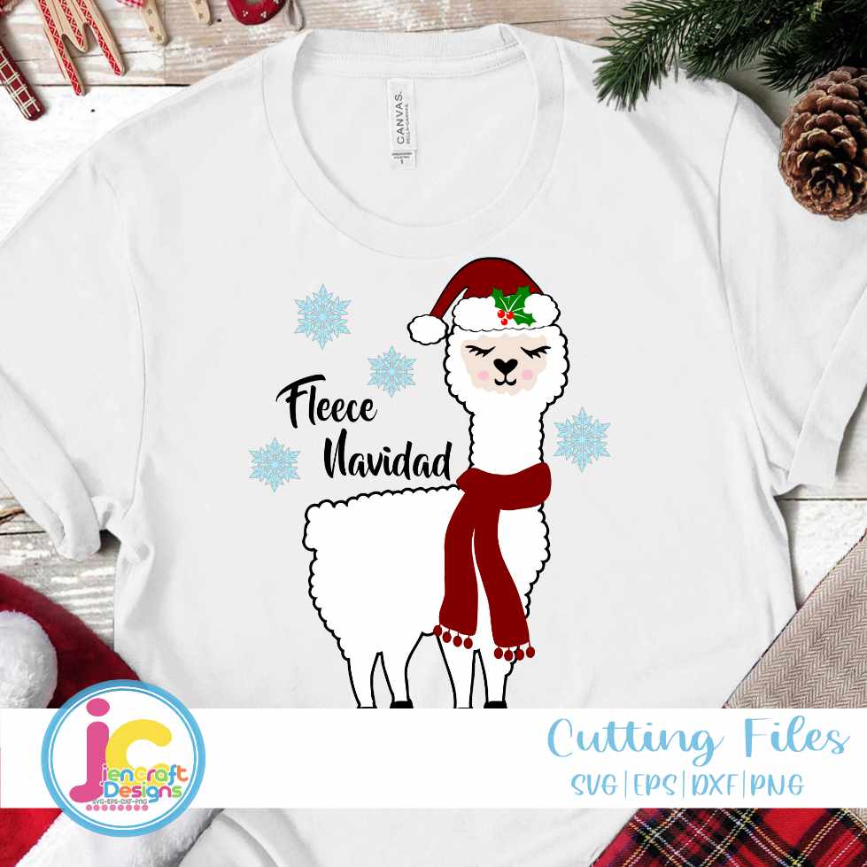 Christmas Svg | Fleece Navidad Llama SVG EPS DXF PNG JenCraft Designs
